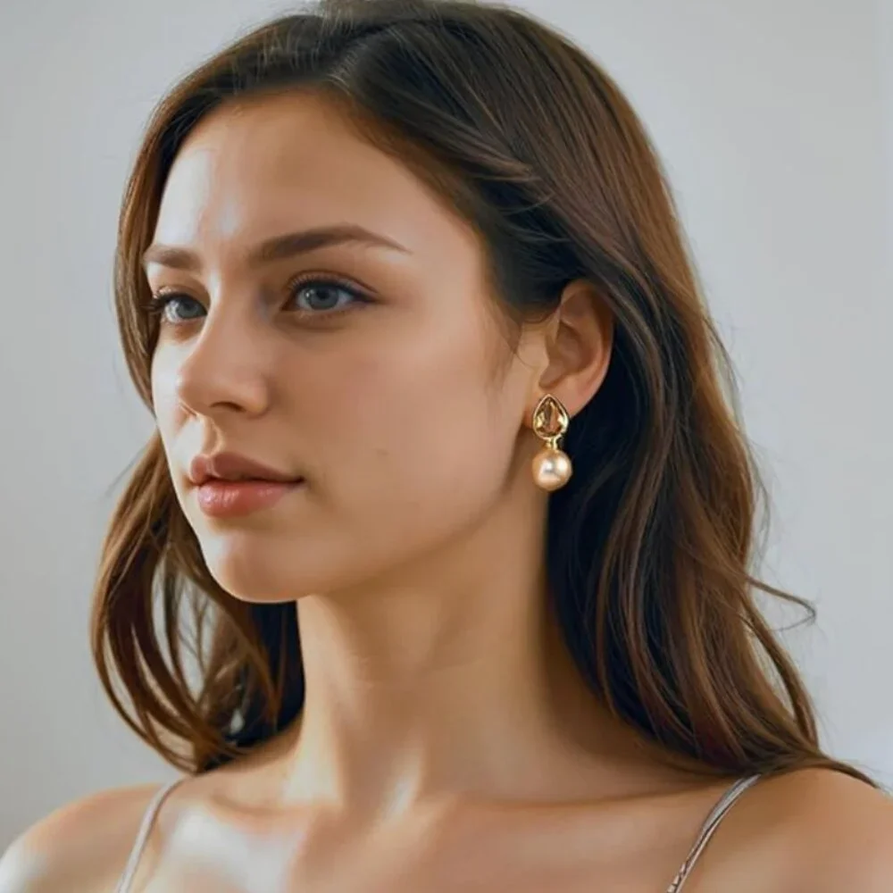 Luxury Citrine and Pearl Drop Earrings